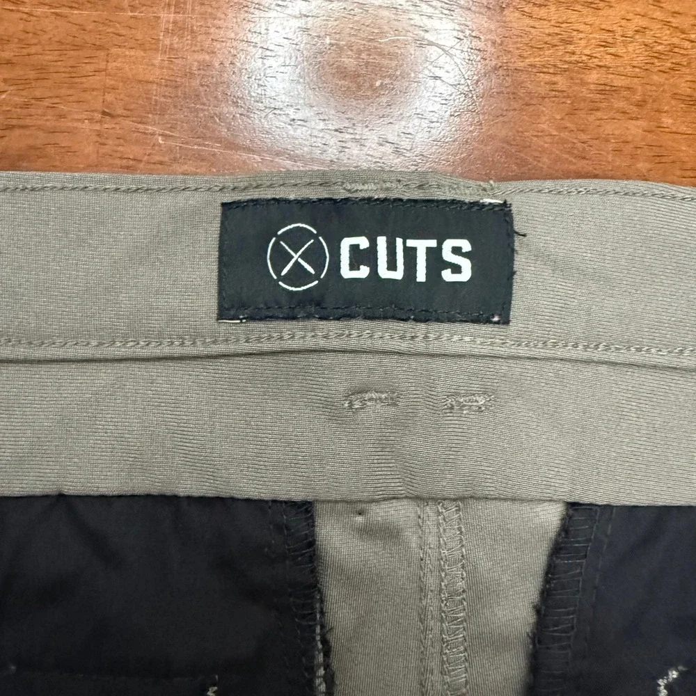 Cuts AO Jogger Pants Mens‎ XL Sage Green Grey Tapered Performance Chino Trousers